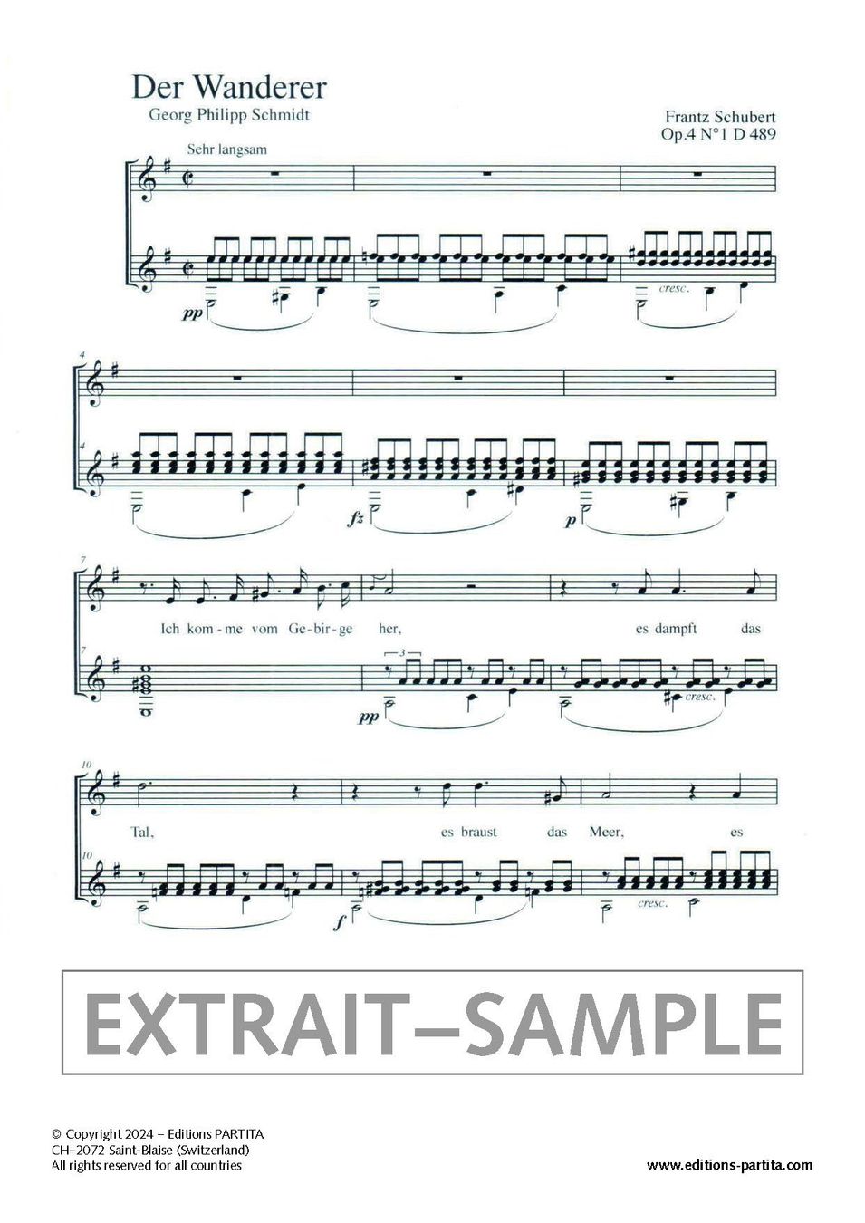 Libri: F. SCHUBERT – 3 Lieder – Nuovo e nell'imballaggio originale da St-Blaise venduto da partita-ch 1