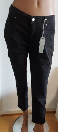 Neue Damen Cargo Jeans Schwarz Gr. W27/L27 relaxed Fit