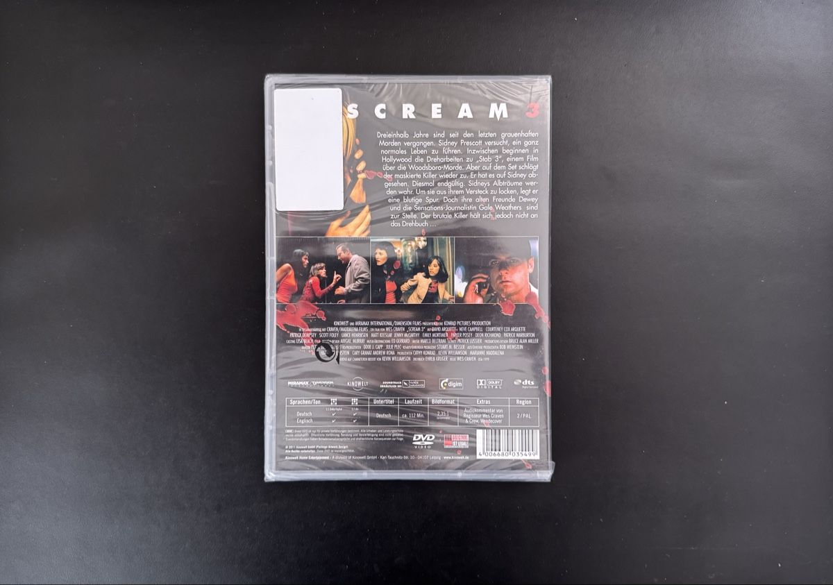 Tutti i DVDs: Scream 3 – Nuovo (secondo la descrizione) da Weinfelden venduto da A.G.G 1