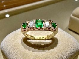 MAPPIN & WEBB, London,  Smaragd - Diamant - Ring