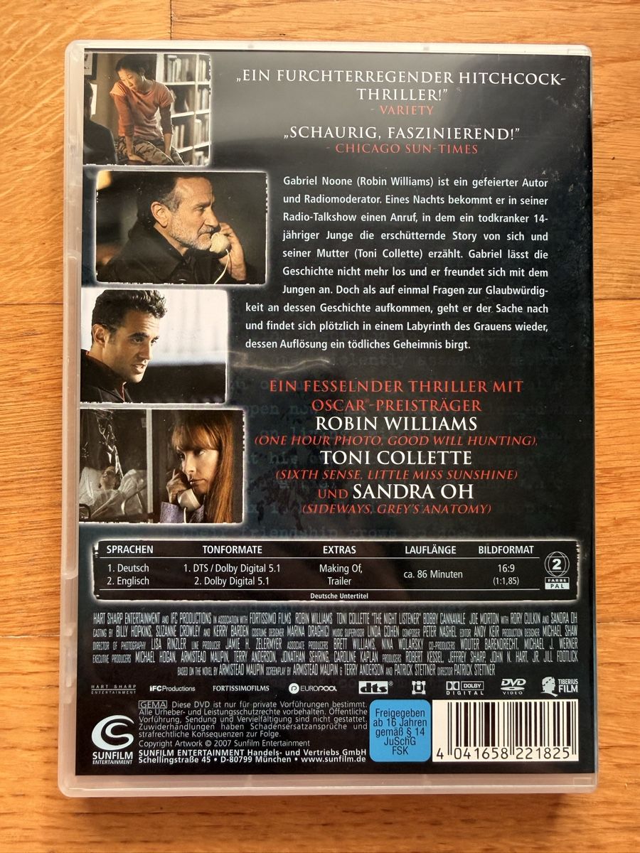 Alle DVDs: The Night Listener - DVD mit Robin Williams – Gebraucht aus Kölliken von nerdorado 1