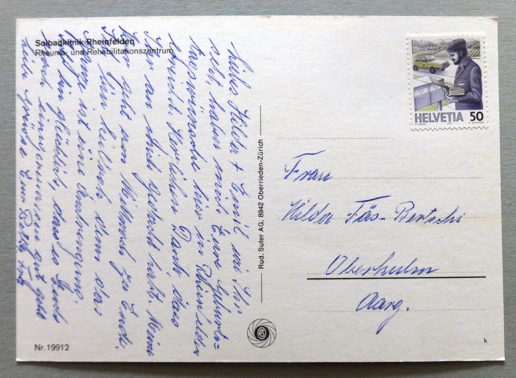 Cartoline postali: Solbadklinik Rheinfelden – Usato da Fétigny venduto da Billy2miny 1