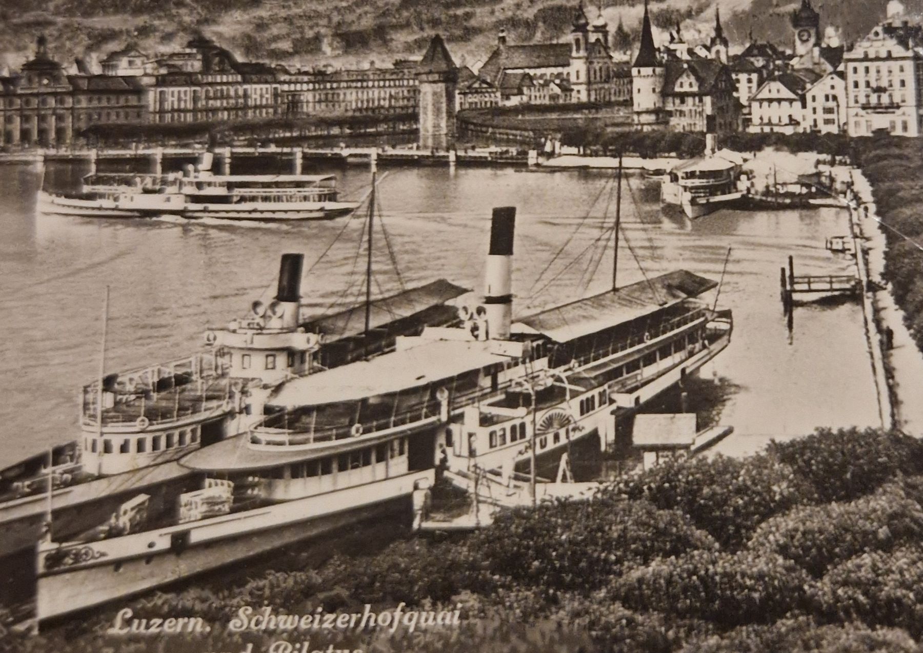 Cartoline postali: Schweizerhofquai, Dampfschiff Uri 1945 – Usato da Ebikon venduto da Donar50 1