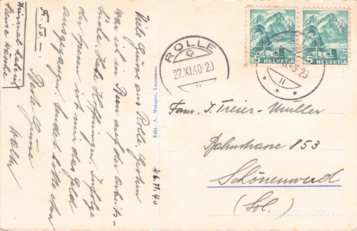 Ansichtskarten: Rolle VD // 1940 Oldtimer Velofahrer – Gebraucht aus Basel von intermezzo12 1