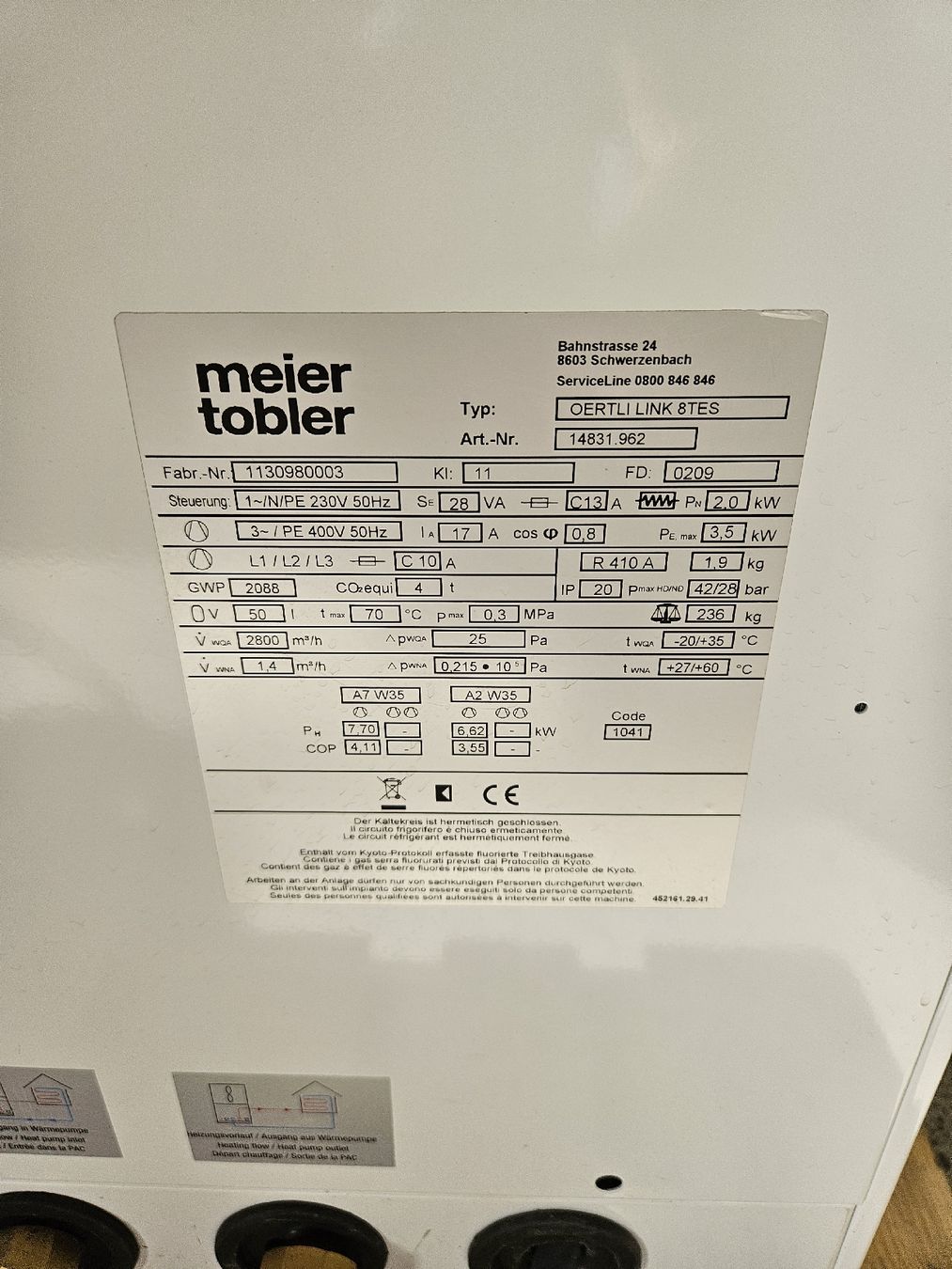 Heizgeräte: pompe à chaleur LINK 8tes – Gebraucht aus Onnens FR von YNM90 4