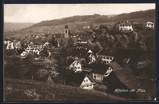 Cartoline postali: Affoltern am Albis, Ortsansicht mit Kirc – Usato da Berlin venduto da bartko-reher