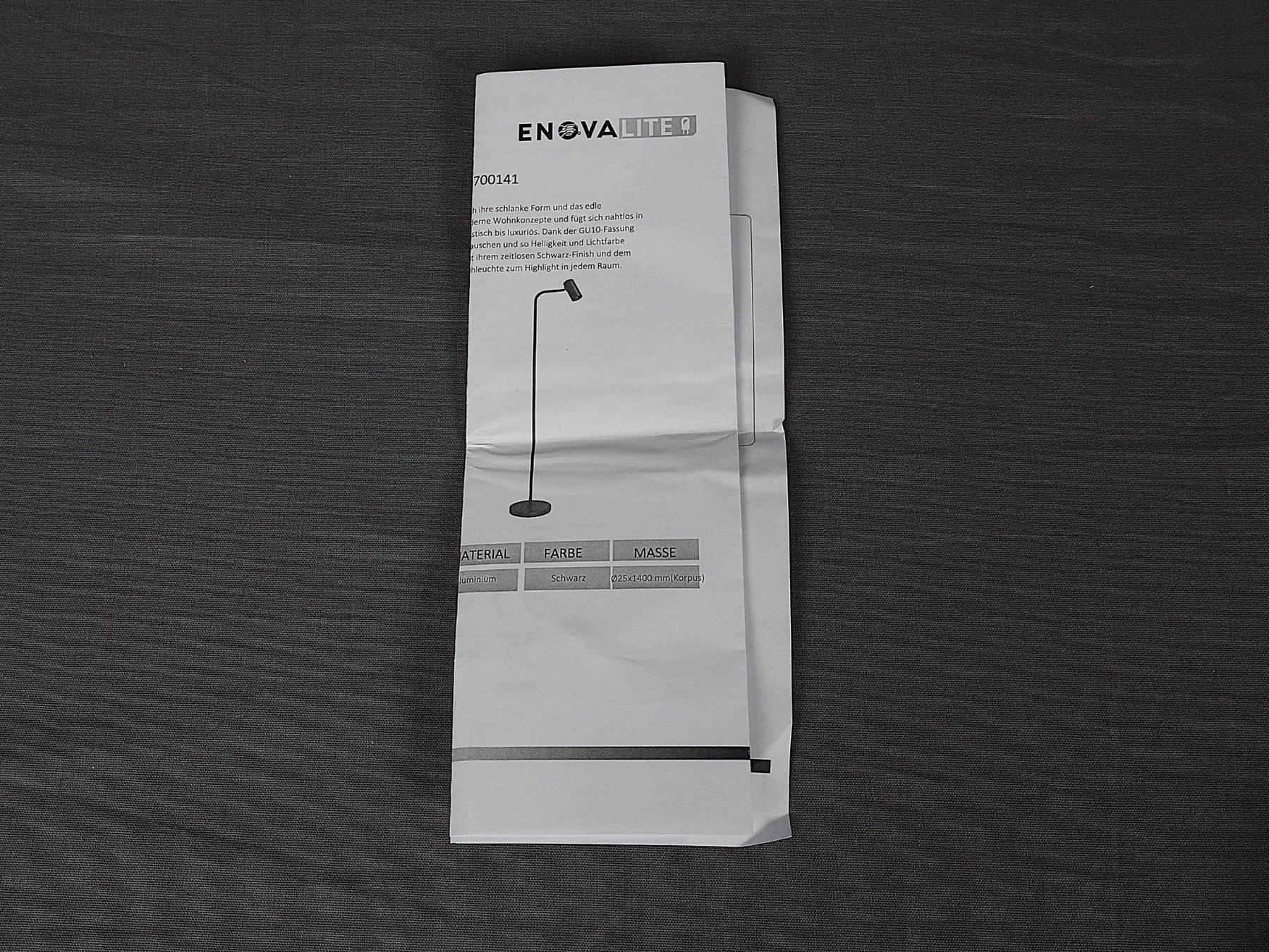 Lampade: ENOVALITE LED-Stehleuchte in Schwarz – Nuovo (secondo la descrizione) da Steinen venduto da Restwert_Steinen 3