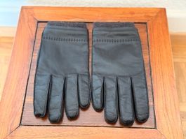 Black Leather gloves with knitted cuff (unbranded)