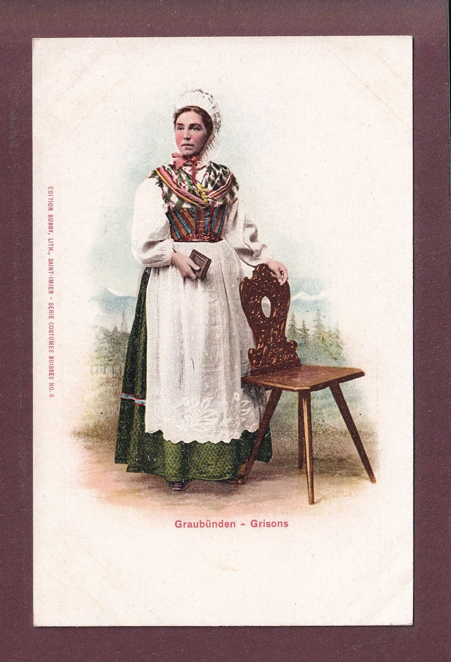 Cartoline postali: Tracht - GRAUBÜNDEN – Usato da Pully venduto da nicecards
