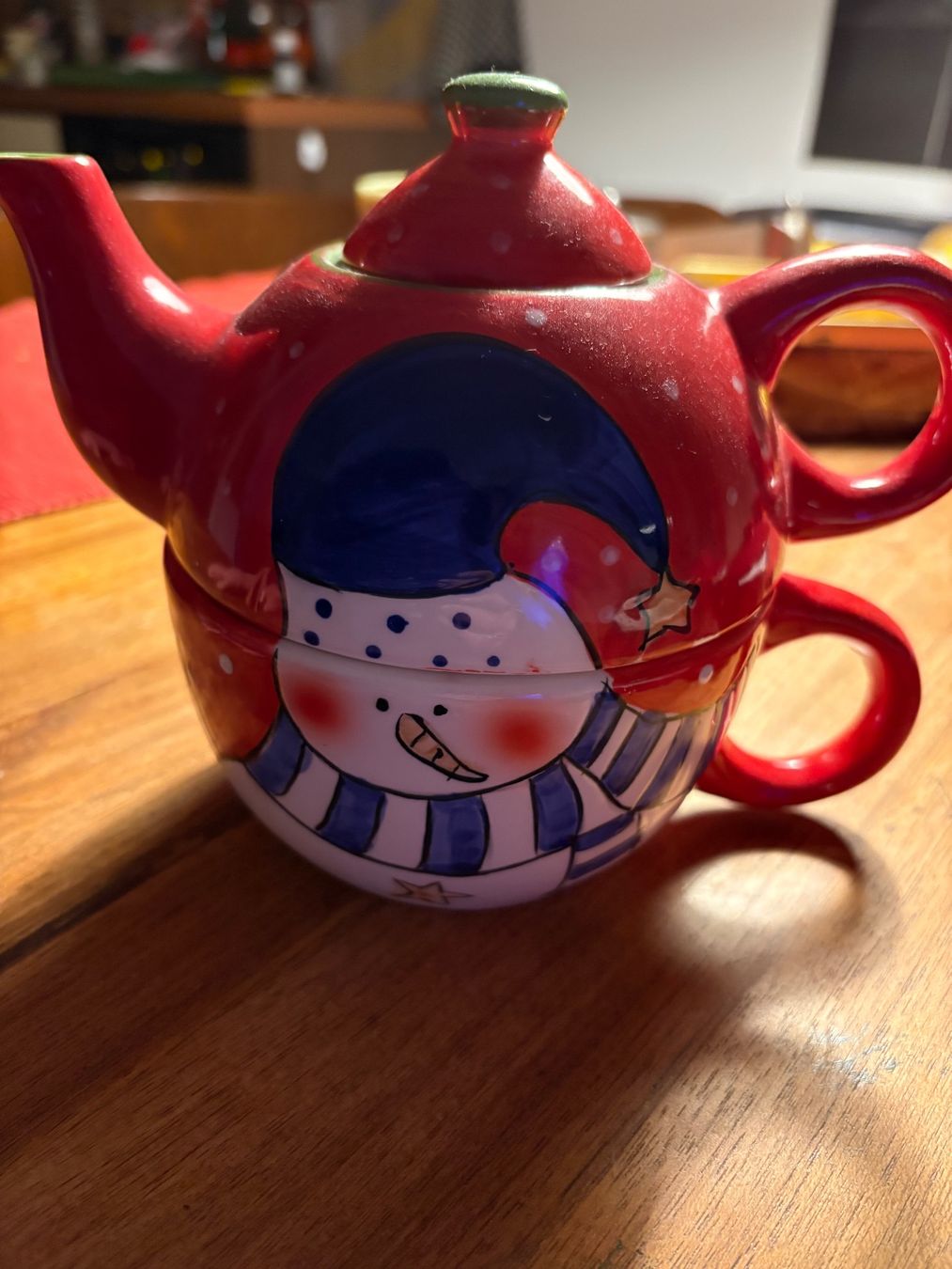 Teiere: Winterliche Teekanne mit Tasse, Schneemann – Usato da Birsfelden venduto da jul_7wy6