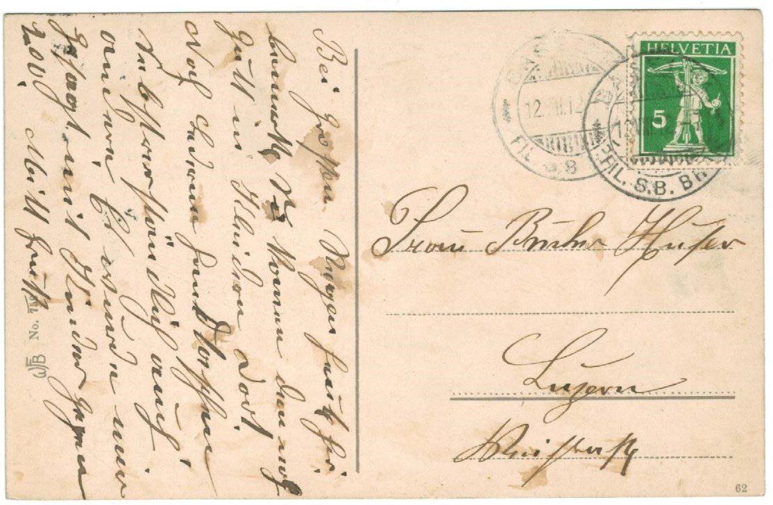 Cartoline postali: AK Basel Strassburgerdenkmal mit Bahnhof 1912 – Usato da Zürich venduto da tol_b7c7 1