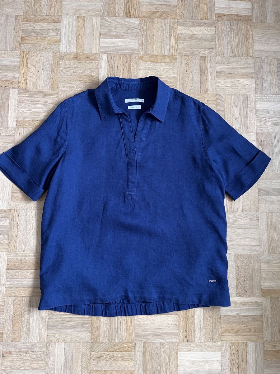 Brax Camicette: Brax Leinen Sommerbluse, Gr. 38, Dunkelblau – Usato da Zürich venduto da Kleanthy 5