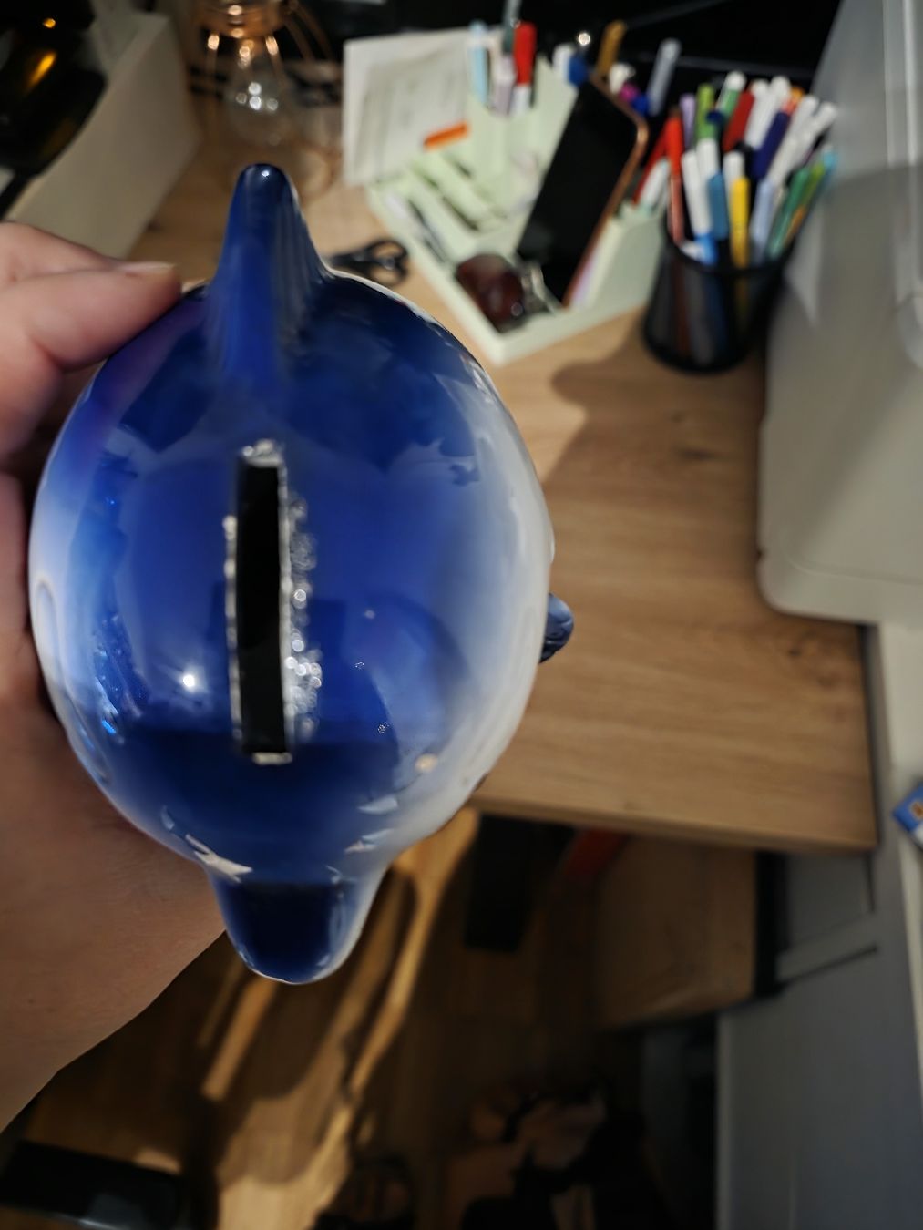 Salvadanai: Blaue Delfin-Spardose, Vintage-Stil  – Usato da Brüttisellen venduto da Miralaurea 2