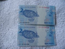 Brasilien 2 Reais 2010/23, P-252, Konsekutiv, Prfx KE, Unc