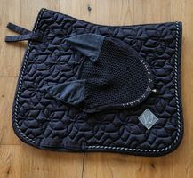 Dressurschabracke Set, Schwarz / Glitzer / Steine, Full
