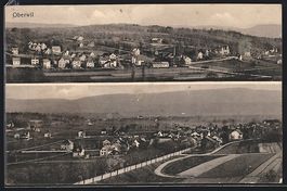 Oberwil, Panorama, Teilansicht mit Stras