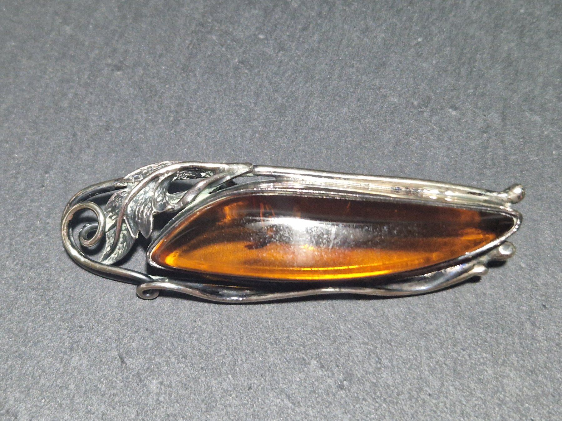 Broschen & Nadeln: Bernstein Brosche – 925 Silber – Gebraucht aus Winterthur von Sadega 1
