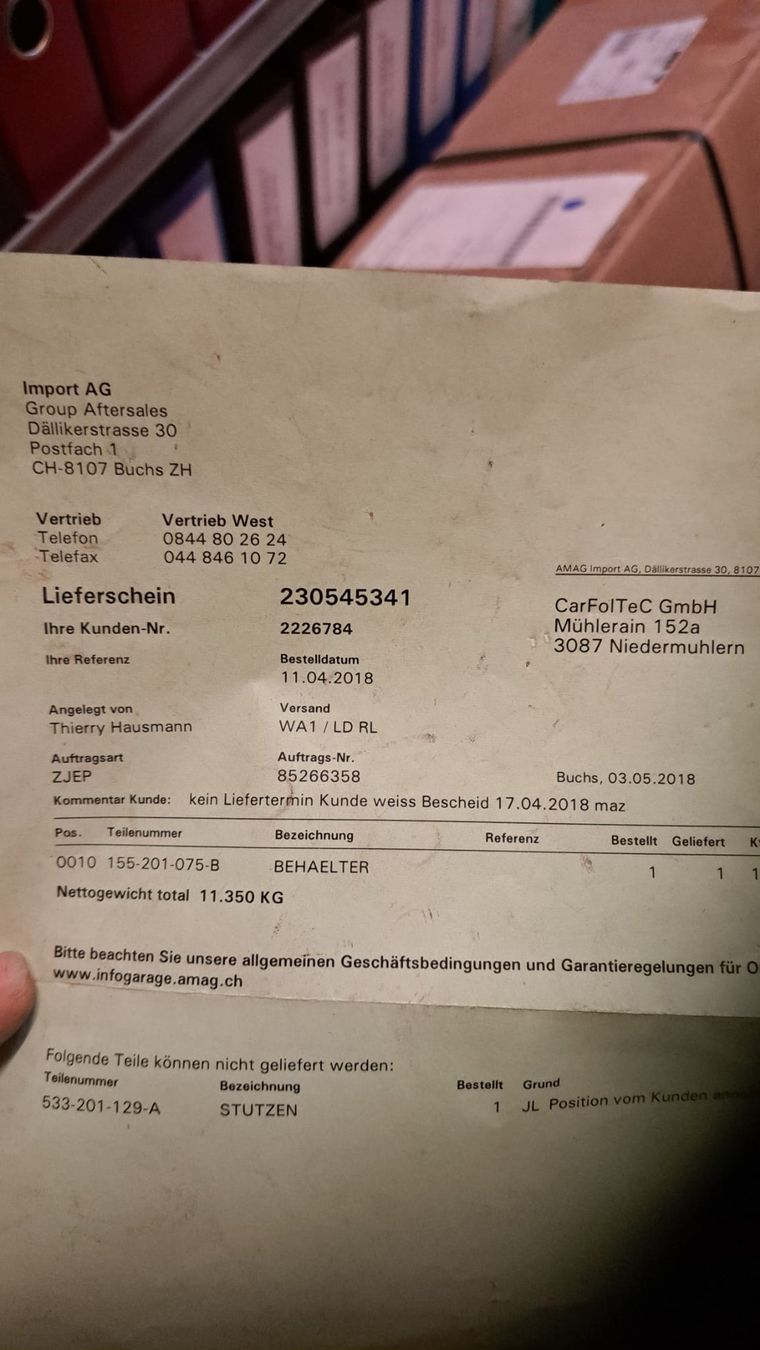 Sonstiges Fahrzeugzubehör: Neuer Kraftstofftank Golf 1 Cabriolet oder Scirocco 2 – Neu und originalverpackt aus Niedermuhlern von CarFolTec 2