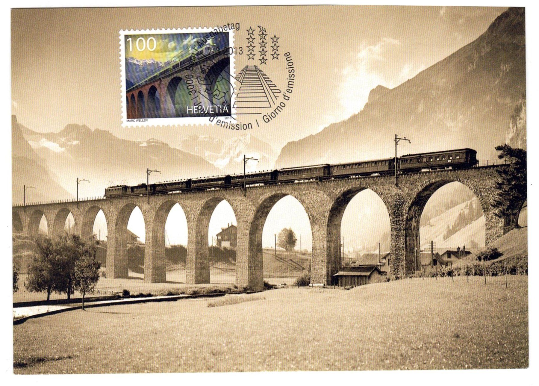 Tous les timbres: Maximumkarte Eisenbahn Kanderviadukt – D'occasion à Büetigen par philat