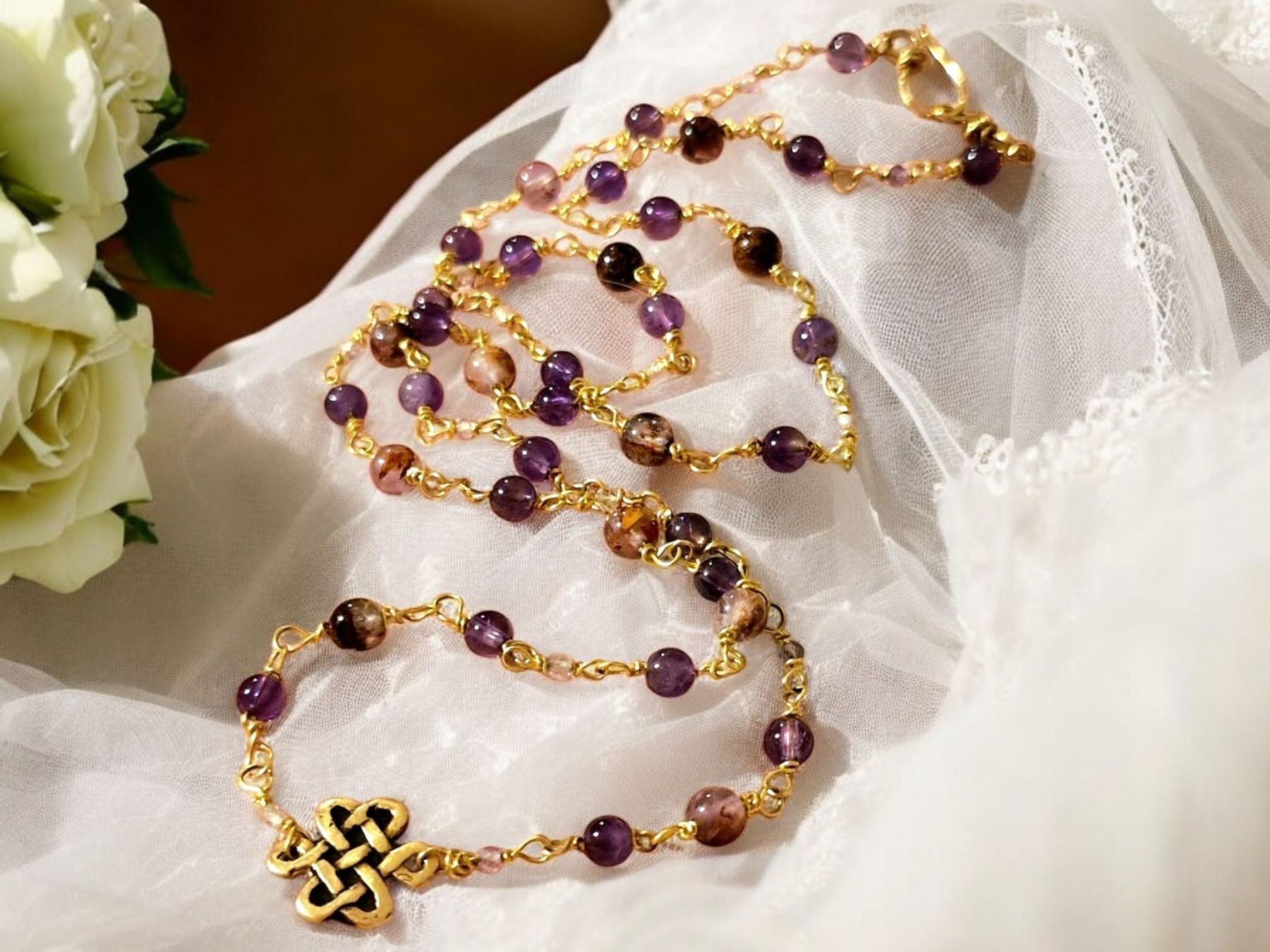 Catenine: Halskette Auralit, Amethyst, Ametrin, Bronze – Nuovo e nell'imballaggio originale da Aarau venduto da Schmuckhoehle_MD 4