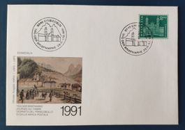 Briefmarken Motiv inkl. Stempel 8840 Einsiedeln 1991
