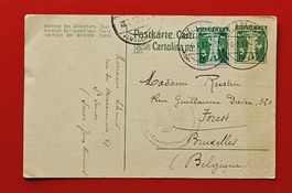PK GANZSACHE ST IMIER DEUTSCHE ZENSUR FRANKFURT BELGIEN 1917