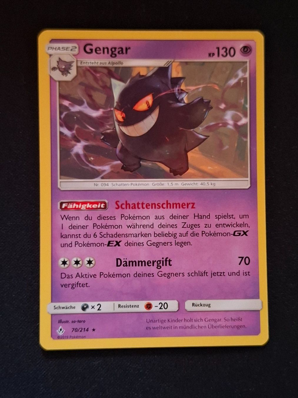 Pokémon Carte collezionabili: Pokemon Gengar 70/214 Unbroken Bonds Rare – Nuovo (secondo la descrizione) da Gammen venduto da Karbax