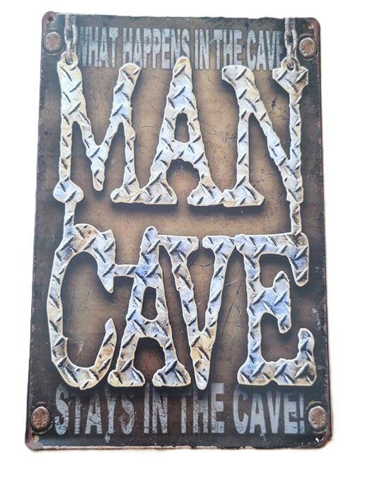 Insegne: MAN CAVE - Blechschild (neu, OVP) – Nuovo e nell'imballaggio originale da Wilen b. Wollerau venduto da morethanmusic