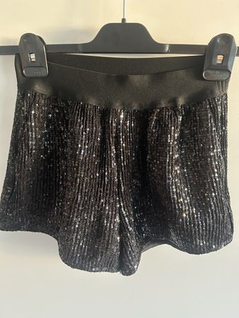 NEU Kurze Hose Pailletten schwarz Grösse S