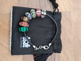 Trollbeads Lederarmband und Glas Beads