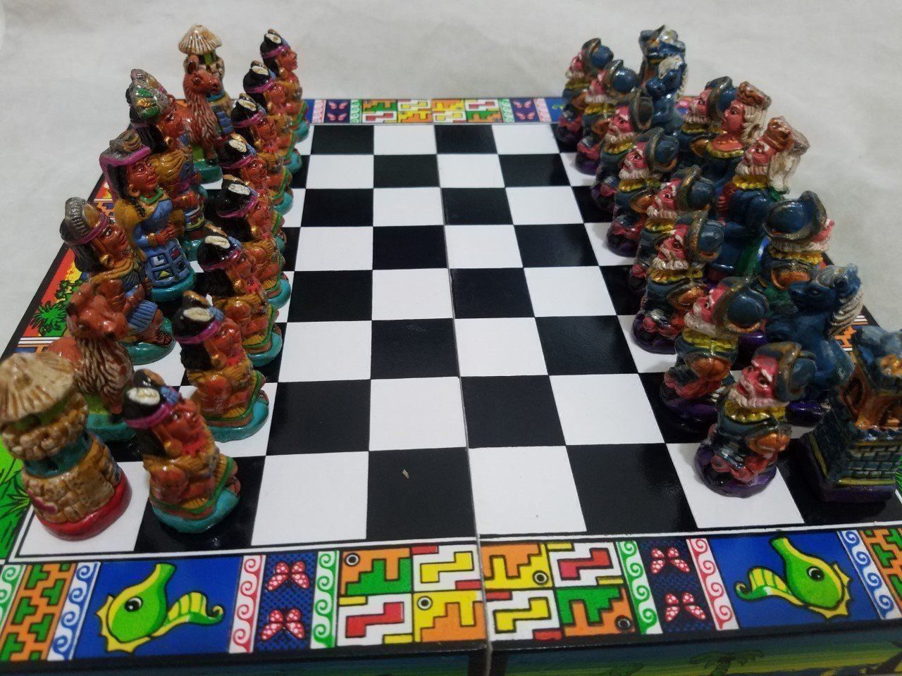 Giochi: PERU: Schach, Handarbeit aus Holz, NEU! – Nuovo (secondo la descrizione) da Lima- Peru venduto da Alpaka-Haus 6