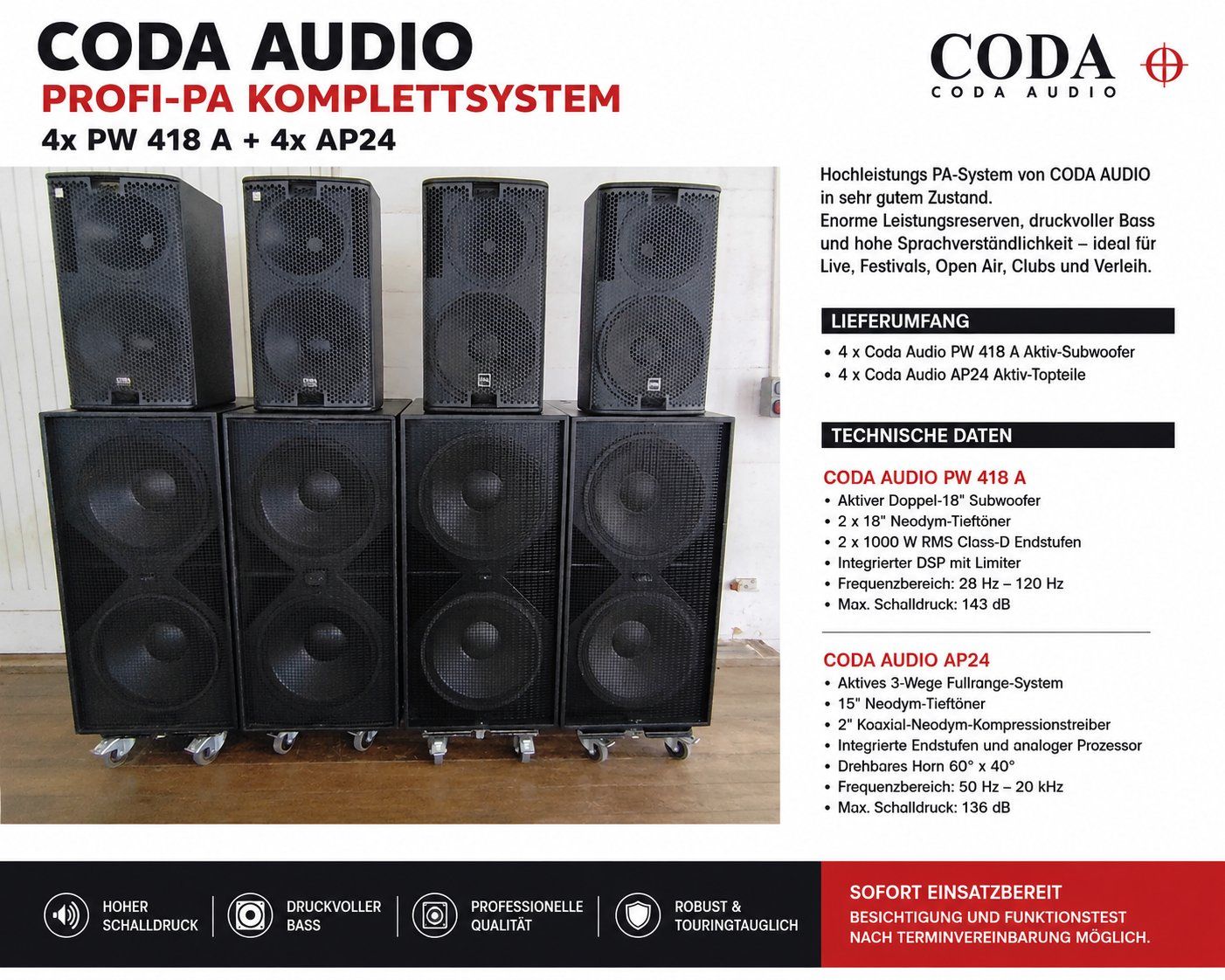 Lautsprecher: Coda Audio P.A. – Gebraucht aus Schlieren von Basscenter
