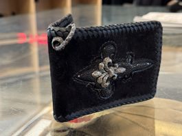 Elf Craft Portemonnaie – Vintage, echtes Silber & Leder, Kar
