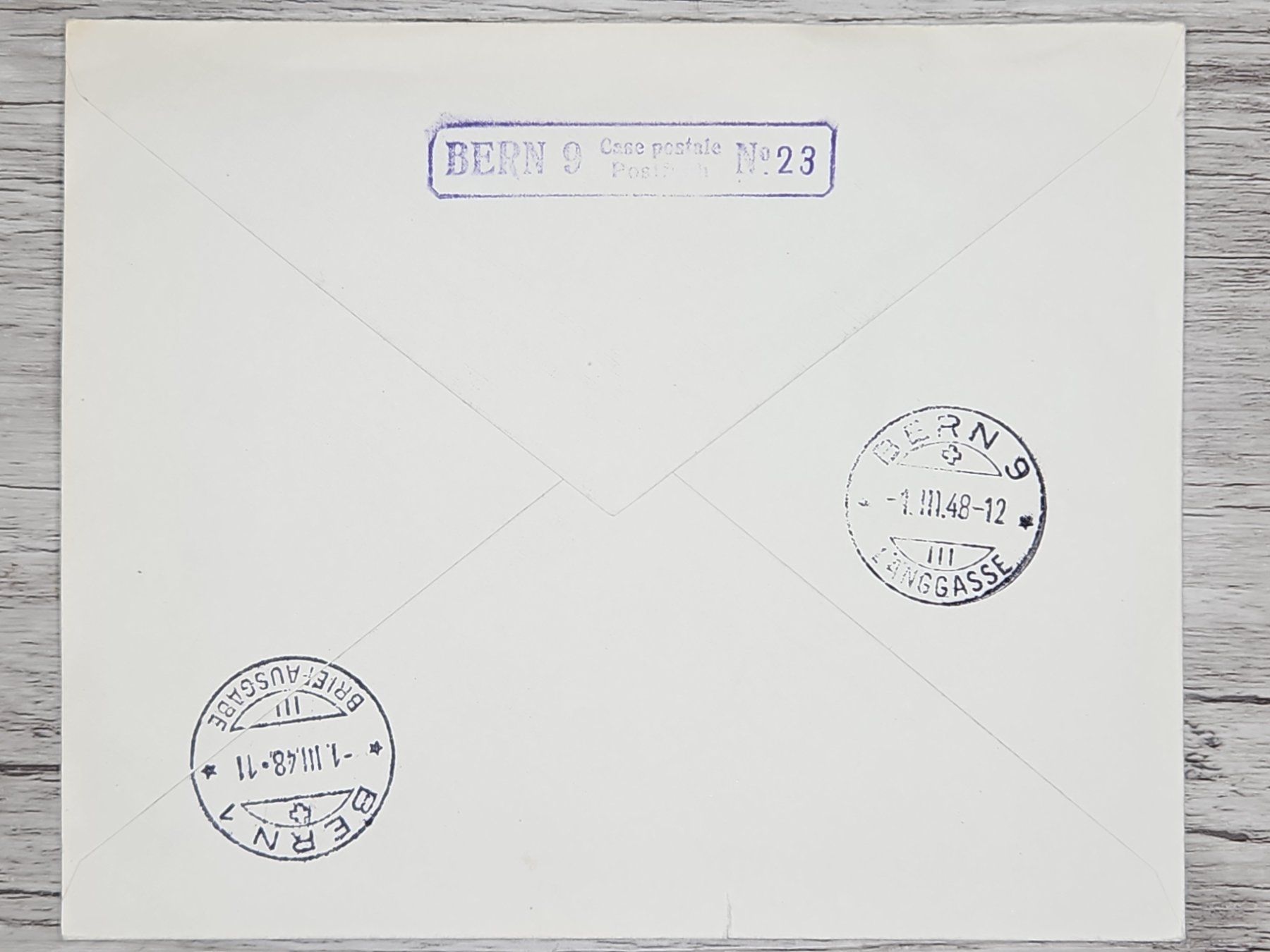 Tutti i francobolli: CL21 Enveloppe + Timbre Suisse 1948 – Usato da Cousset venduto da Patrick_Collections 1