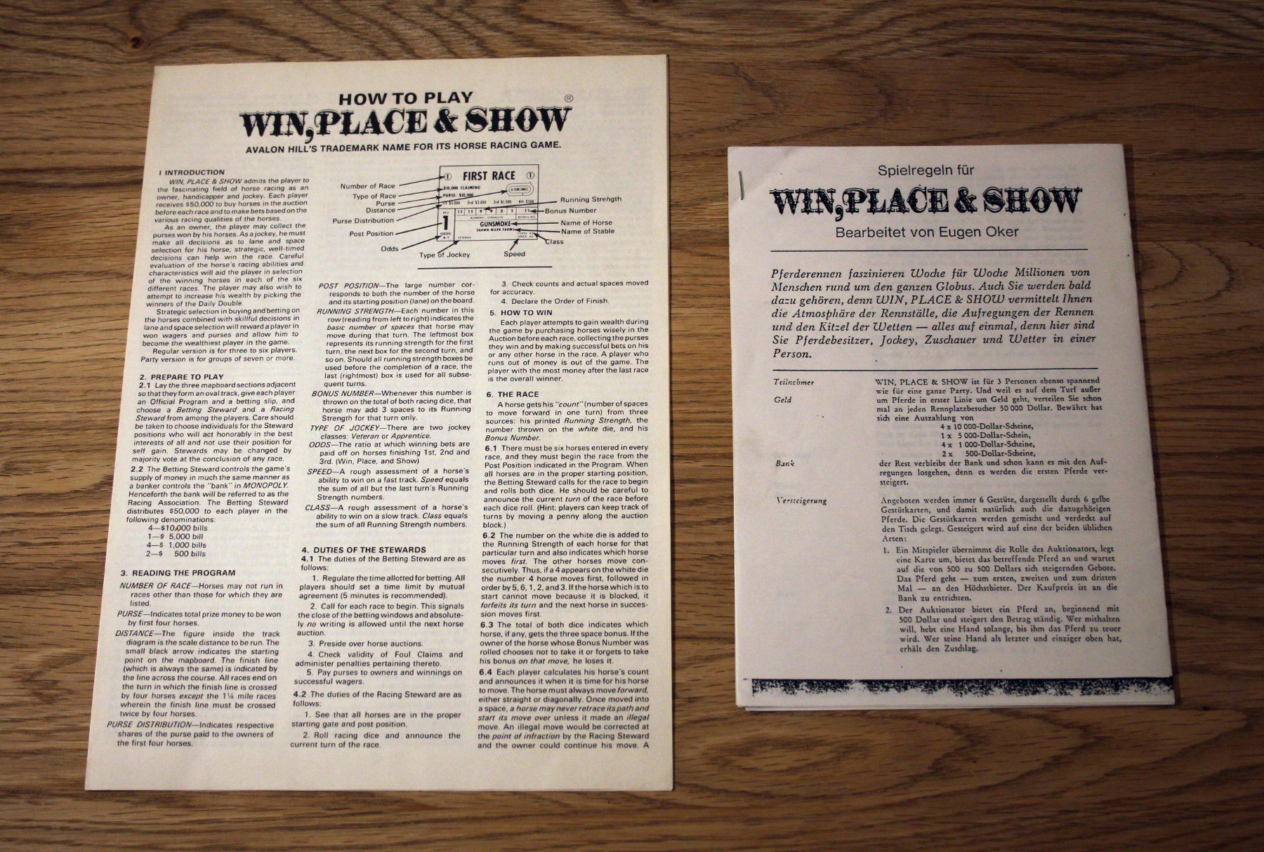 Giochi: Win, Place & Show von Avalon Hill – Usato da Münchenbuchsee venduto da Chaoo 3