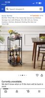 IBUYKE Bar Cart 3 Tiers Rolling Kitchen Storage Cart