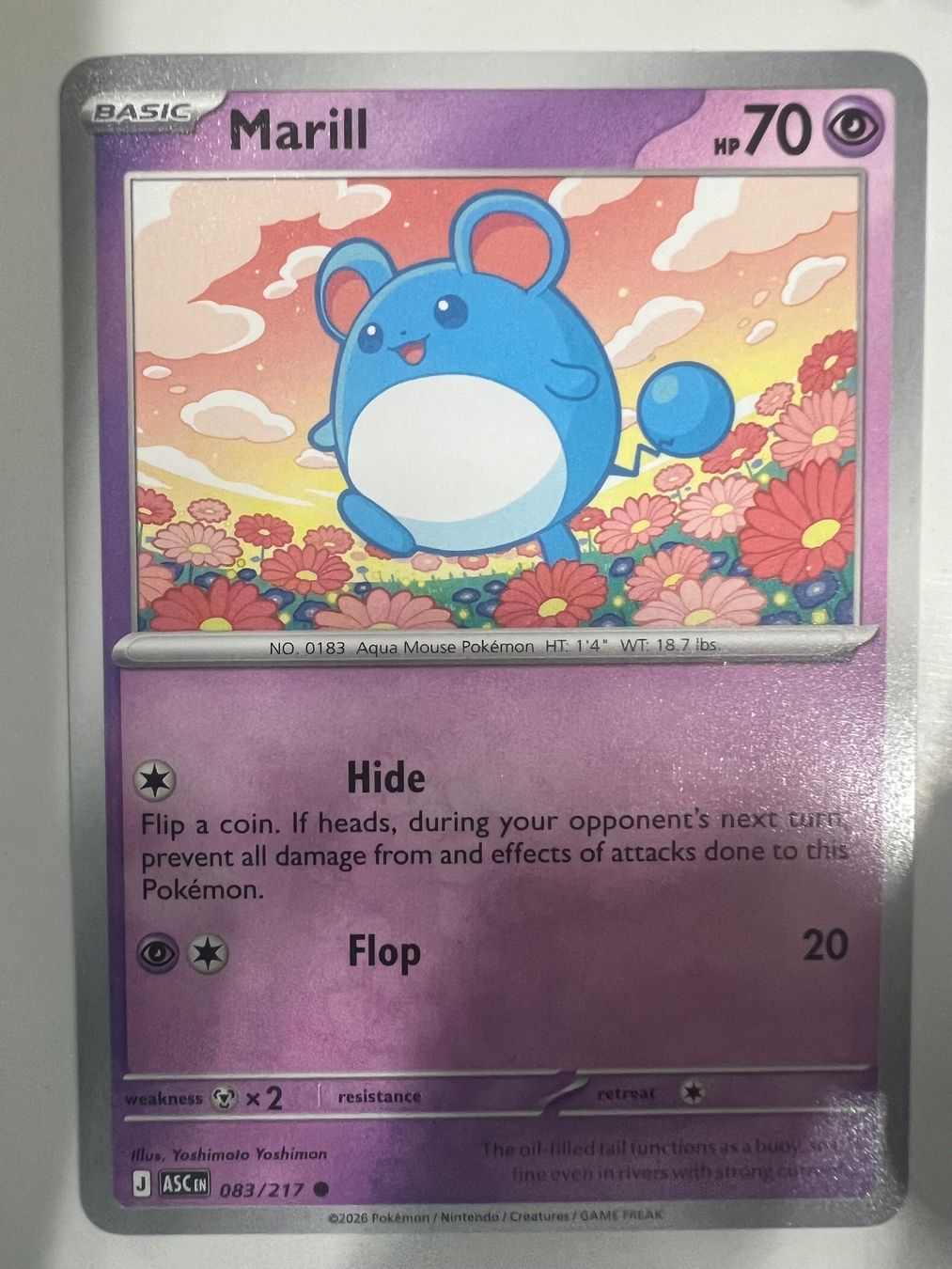 Pokémon Sammelbilder & Trading cards: Pokemon Ascended Heroes Marill 083/217 – Gebraucht aus Appenzell von Riribi13