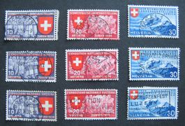 1939 Landesausstellung Zürich 3 Sätze schön gestempelt, 2