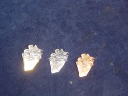 Satz Basler Plaketten 1988 Gold, Silber & Kupfer mit Nadel
