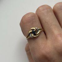 18 Karats Gelb Gold Saphir Solitär Ring 750
