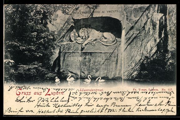 Cartes postales: AK Luzern, Das Löwendenkmal, 1900 – D'occasion à Berlin par bartko-reher