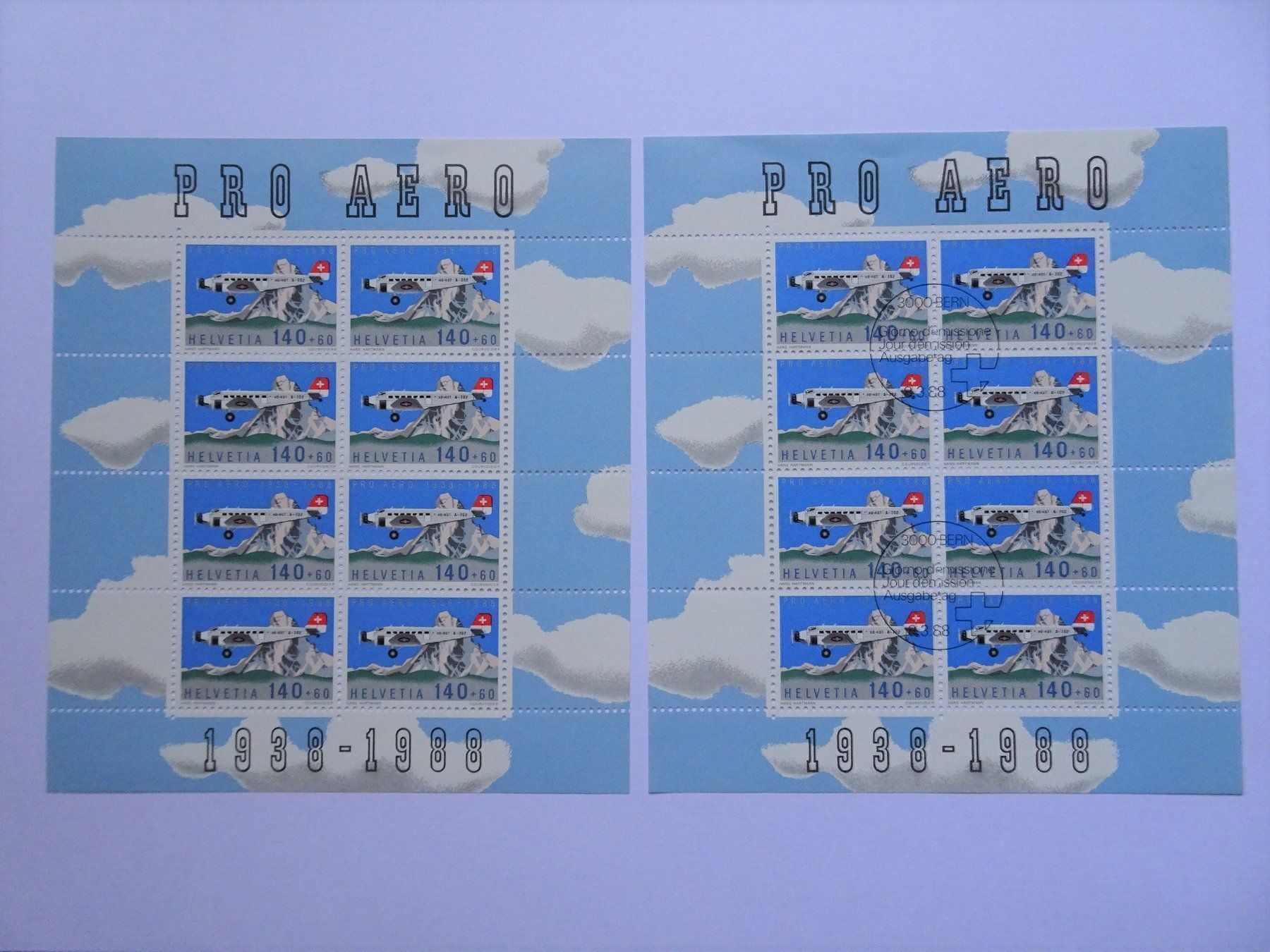 Alle Briefmarken: Pro Aero 1988**und* – Neu (gemäss Beschreibung) aus Aadorf von Chnorli-Furz