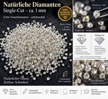50 St.Diamant echte Naturdiamant 1 mm unbehandelte Diamanten