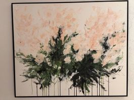 Tableau contemporain « Brume florale » Artiste suisse