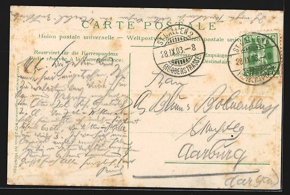 Ansichtskarten: Präge-AK St. Gallen, Rosenberg, Ortsans – Gebraucht aus Berlin von bartko-reher 1