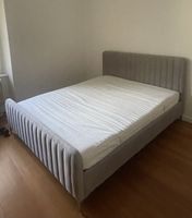 Bett mit Lattenrost Samtstoff 160 x 200 Taupe