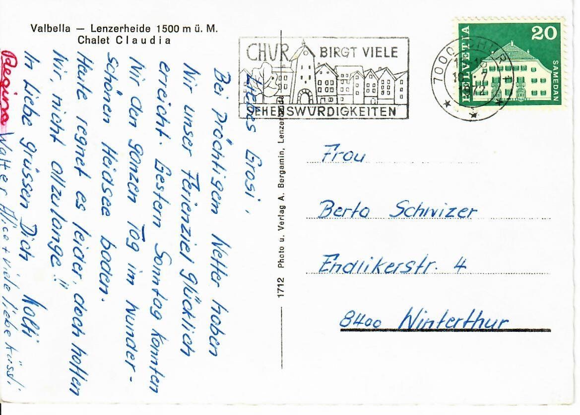 Cartes postales: Valbella - Lenzerheide – D'occasion à Hochdorf par Ziegel-16 1