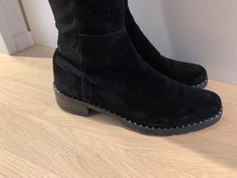 Stiefel / OverKnee - Gr. 42, Verlourleder - NEUWERTIG