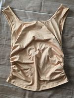 ​😍 Stylisches Top mit Raffung - L - apricot / nude