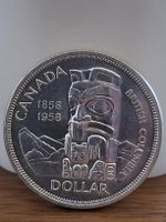 1 Dollar Kanada 1958 British Columbia Totem Silbermünze